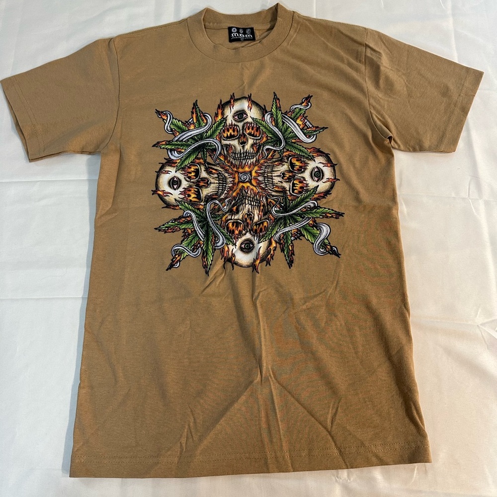 MBM tan skull tee shirt size small
